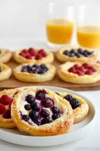 Recette pâtisseries aux fruits et au fromage à la crème