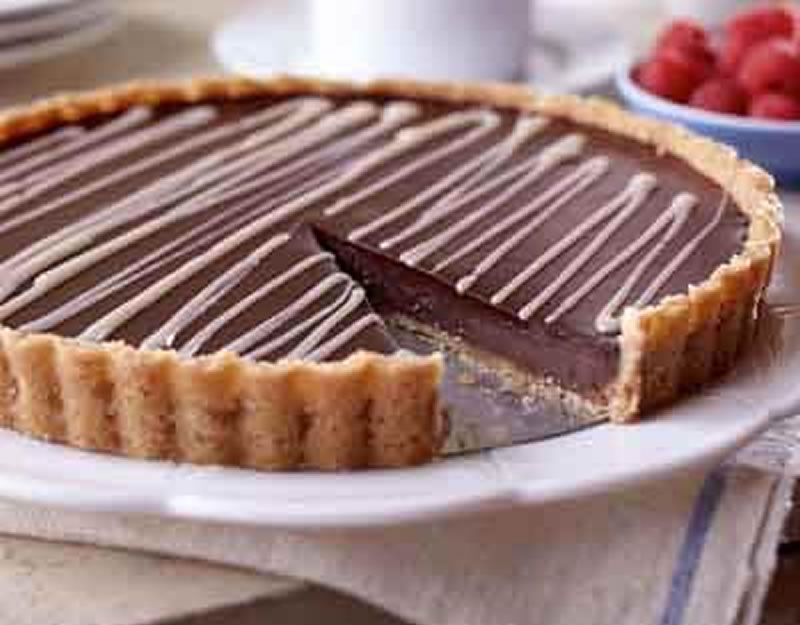 Tarte au chocolat noir et blanc