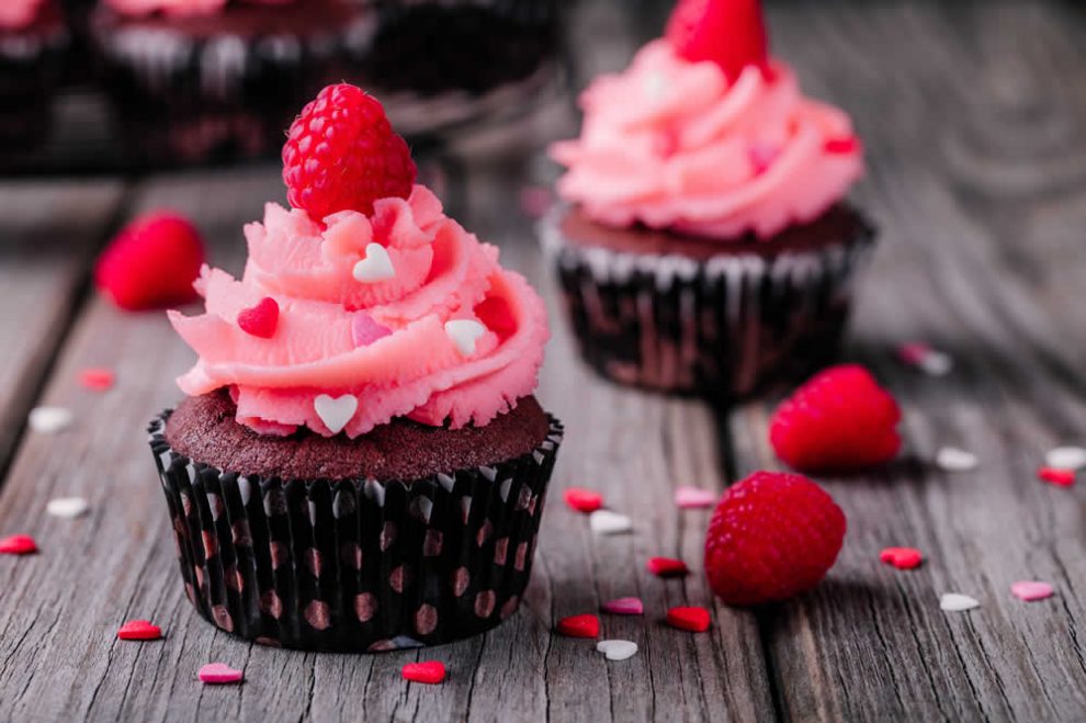 Muffins chocolat à la crème de framboise