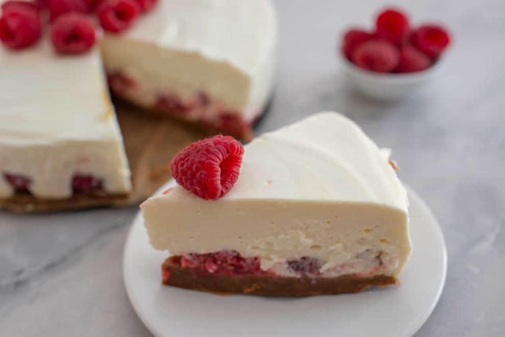 Cheesecake aux framboises sans cuisson