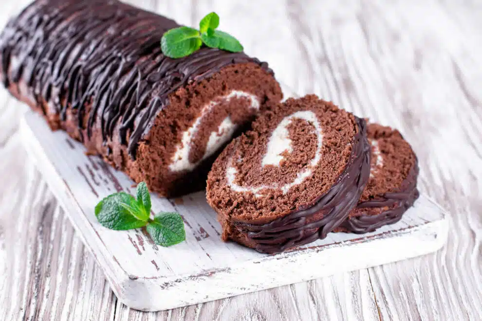 Gâteau roulé au chocolat et mascarpone