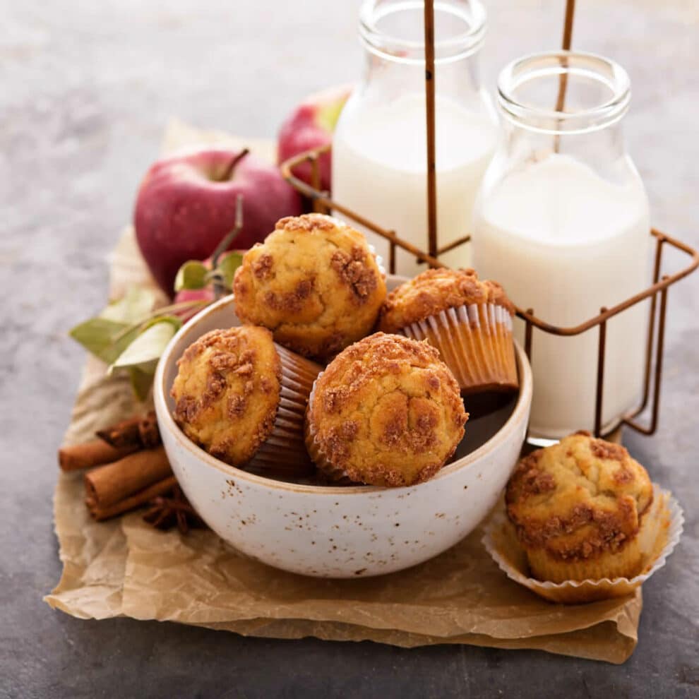 Muffins aux pommes à la cannelle