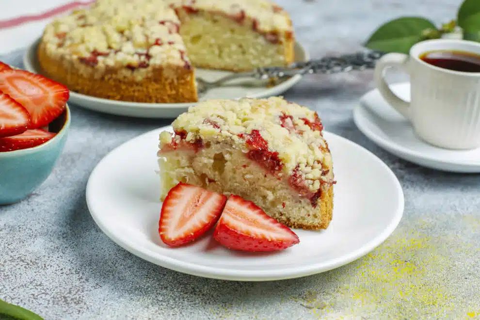 Gâteau crumble aux fraises