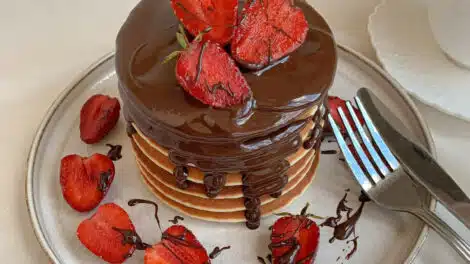 Pancakes fraises et chocolat