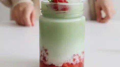 Smoothie dessert au fraise et avocat