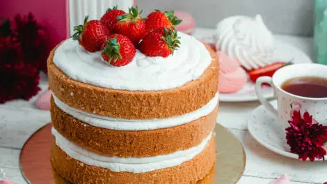 Gâteau magique aux fraises facile