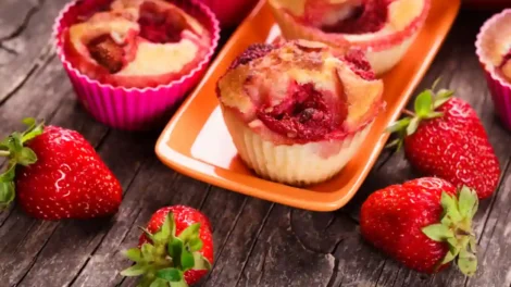 Muffins aux fraises moelleux